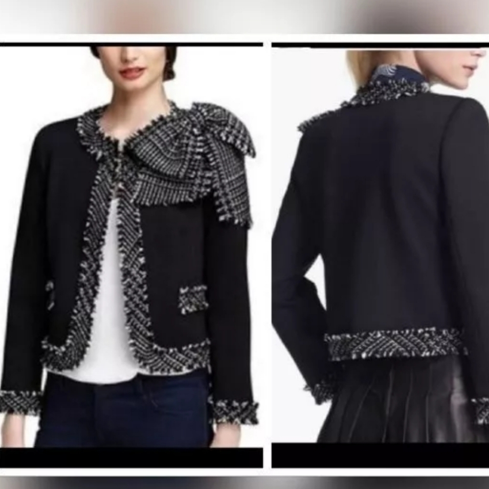 Alice + Olivia Black and White Tweed Blazer - Picture 15 of 15
